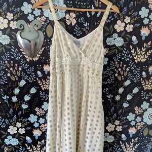 Gold/white polka dot dress